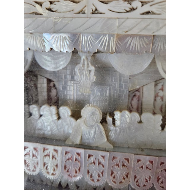 Late 19th Century Mother of Pearl/Abalone Shell Carved Icon For Sale - Image 10 of 10