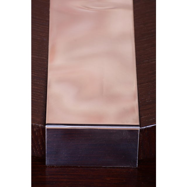 Glass Art Deco Small Table in Oak, Silver Plating, and Glass, France, 1920s For Sale - Image 7 of 13