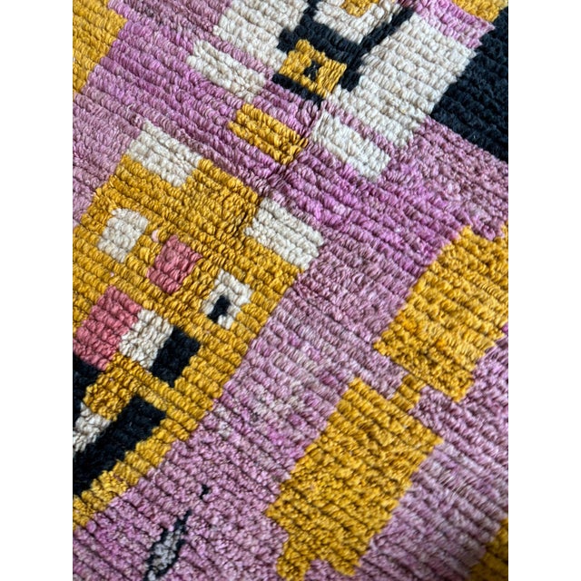 Berber Tribes of Morocco Pink Boujad Rug - Handwoven Berber Wool Area Rug For Sale - Image 4 of 9