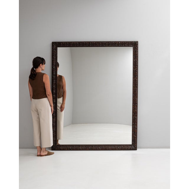 19th Century Wooden Floor Mirror For Sale - Image 5 of 11