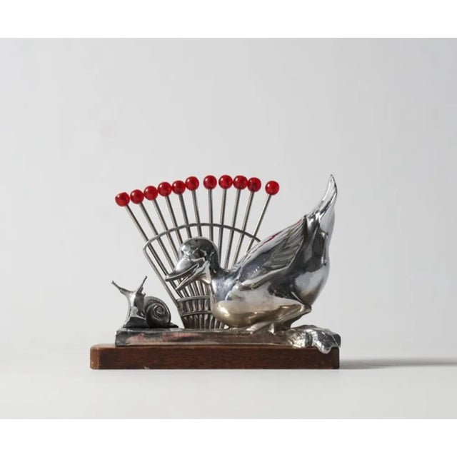 Art Deco Benjamin Rabier Chrome on Wooden Plate Cocktail Set, 1930s For Sale - Image 12 of 12