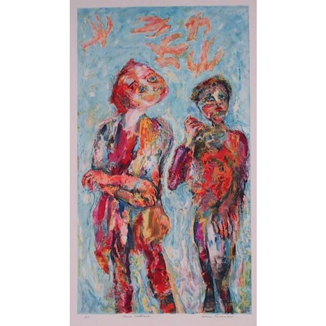 Sabina Teichman, "Bird Watchers," Lithograph For Sale