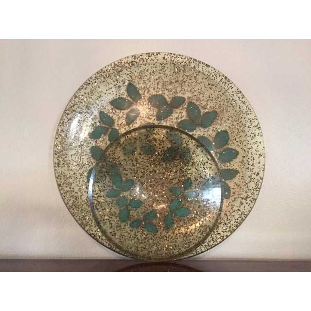 These heavy mid century lucite/acrylic pieces are so different than today's. They light up with gold flecks/glitter and...