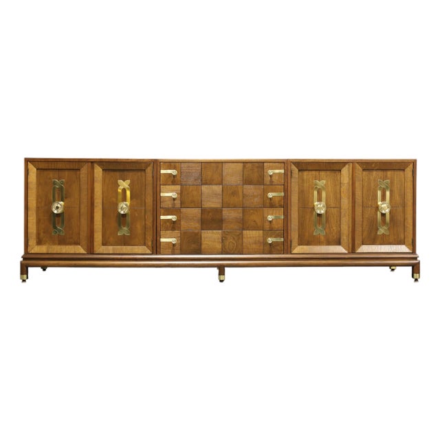 Renzo Rutili for John Stuart/Johnson Furniture Large Sideboard in Walnut For Sale