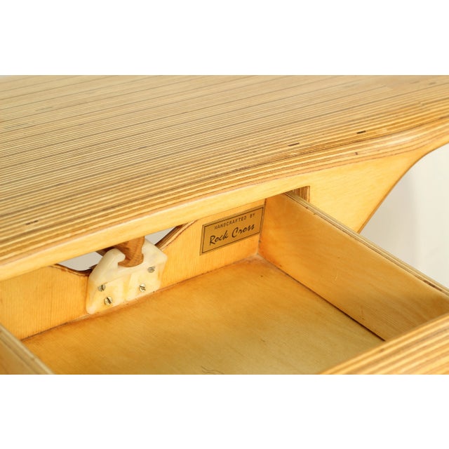 Wood 1980s Zen Console Table With Drawer by Rock Cross For Sale - Image 7 of 8