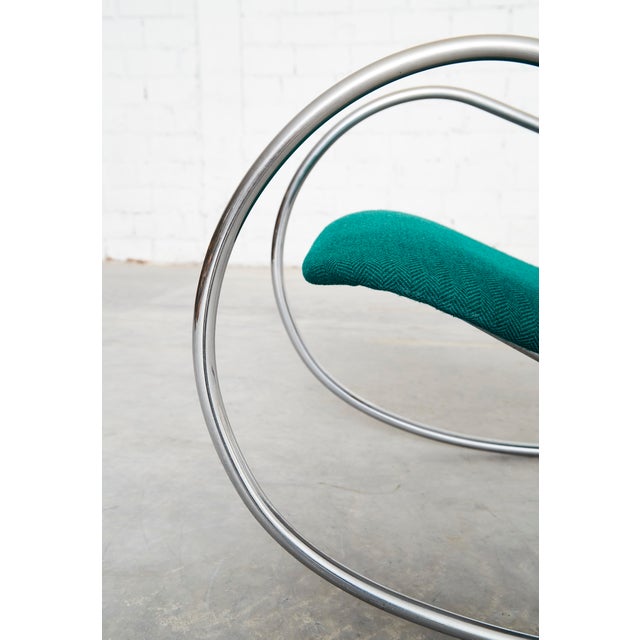 Green Vintage S826 Cantilever Rocking Chair in Chrome by Ulrich Böhme for Thonet, 1970s For Sale - Image 8 of 18