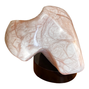 Vintage Large Abstract Modernist Marble Sculpture in Pink Marble