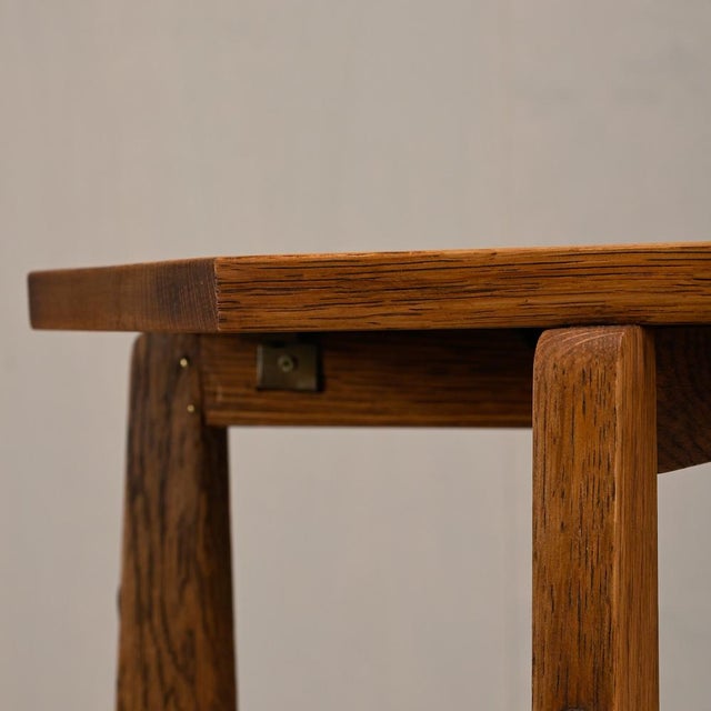 Brown Dutch Art Deco Octagon Side Table in Oak, 1930s For Sale - Image 8 of 16