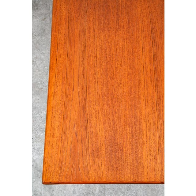 Brown Mid Century Danish Modern Coffee Table Solid Teak Denmark Surfboard Rectangular For Sale - Image 8 of 12