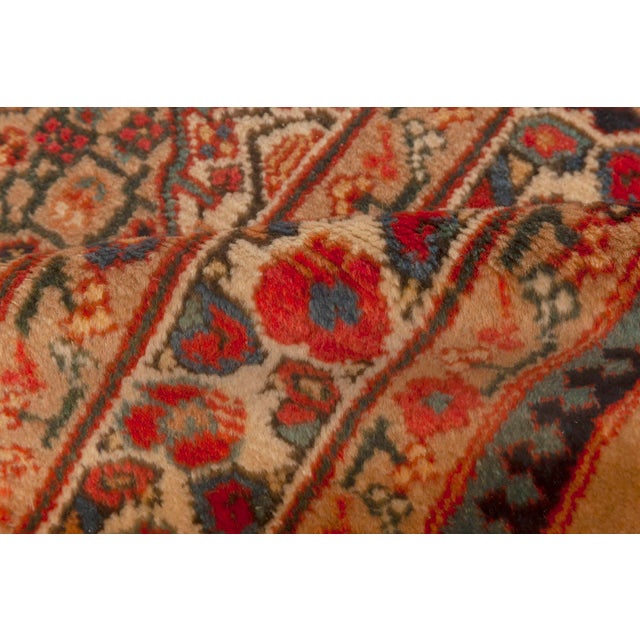 1920s Persian Hamadan Carmine, Beige, Teal, Hazelnut and Rosewood Wool Runner For Sale - Image 4 of 5