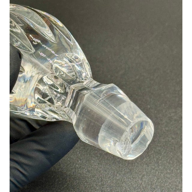 Vintage Lausitzer German Cranberry Cut Crystal Decanter For Sale - Image 9 of 16