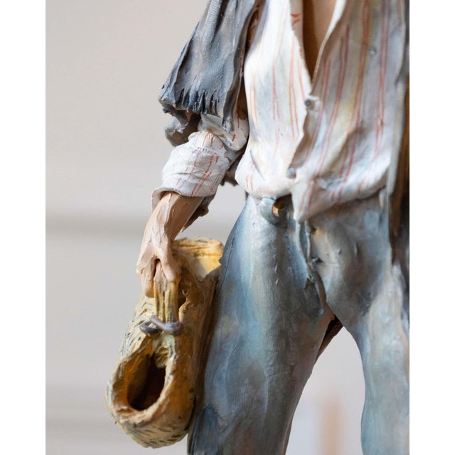 1968 Caltagirone Polychrome Terracotta Sculpture by Gaetano Romano For Sale - Image 12 of 13