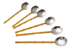 Bauhaus Spoons in Silver and Gilding from Gucci, 1970s, Set of 6