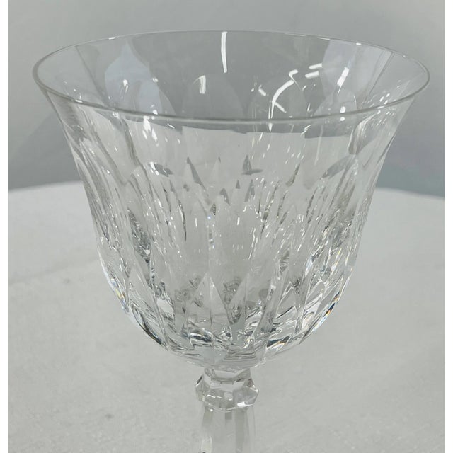 Hand Cut Crystal Wine/Water Glasses and Dessert Bowls, a Set 12 For Sale - Image 11 of 13