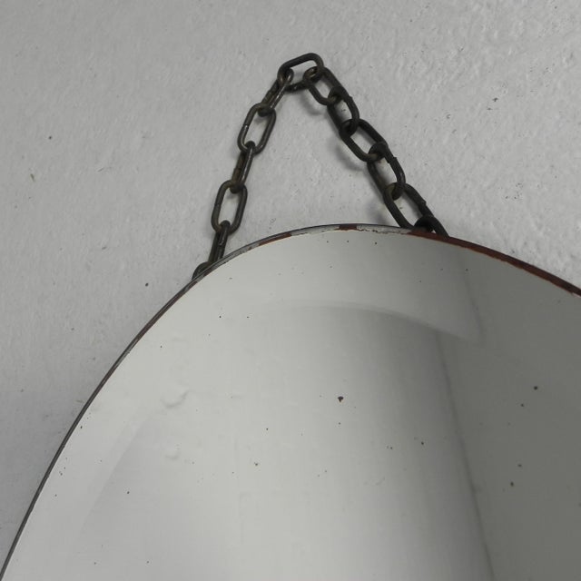 Art Deco Mirror with Facet-Cut Glass in a Steel Frame, 1930s For Sale - Image 9 of 12