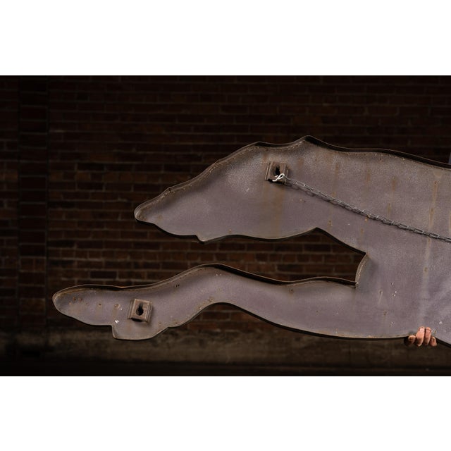 Ceramic 1950s Large Porcelain Greyhound Bus Sign For Sale - Image 7 of 8