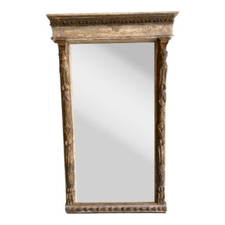 Italian Carved Mirror From Tuscany With Gold Faces For Sale