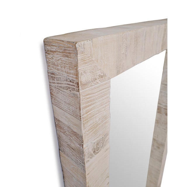 White wash finish salvaged elm wood full length mirror. Each will vary in exact wood tones/finish, grain, and inherent...