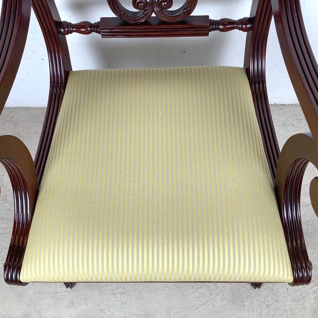 Early 20th Century Vintage Mahogany Lyre-Back Armchair With Elegant Carved Details For Sale - Image 5 of 12