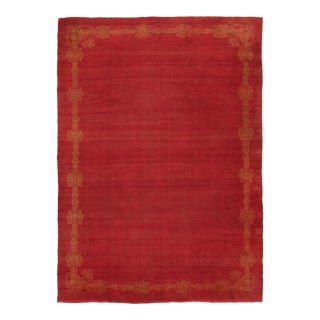 Antique Art Deco Oushak Wool Rug by Rug & Kilim, Open Field Design, 1920-1929 For Sale