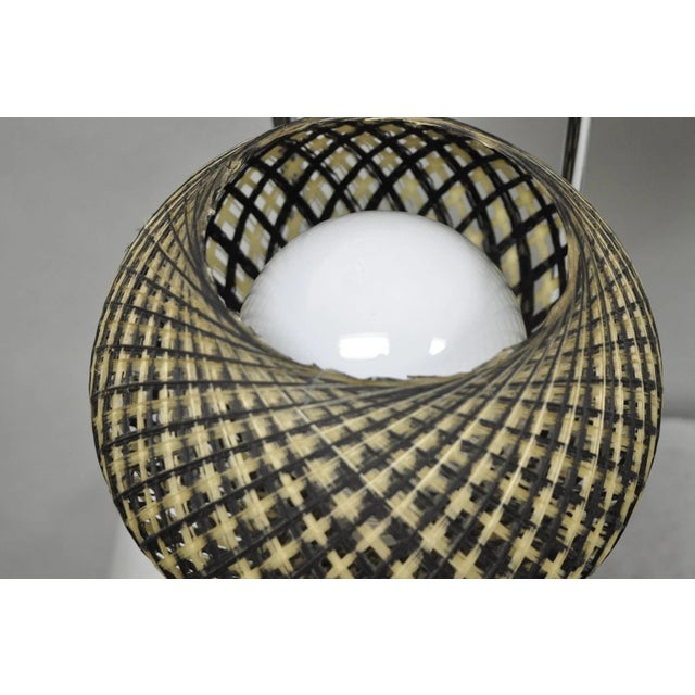 Vintage Mid Century Modern Woven Spun Fiberglass Triple Shade Table Lamp - Pair For Sale - Image 10 of 18