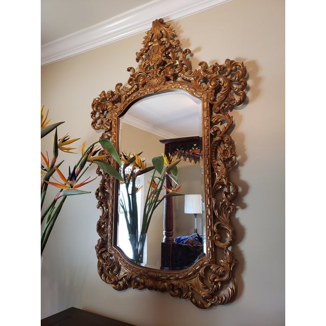 Glass 1990s Theodore Alexander French Baroque Ornate Mirror For Sale - Image 7 of 14