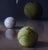 Realism Help Has Arrived by Kelly Birkenruth | Oil on panel Still life of tennis and golf balls For Sale - Image 3 of 5