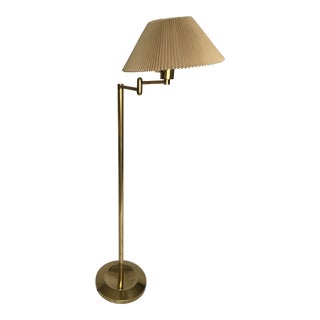 Stiffel Brass Swing Arm Floor Lamp For Sale