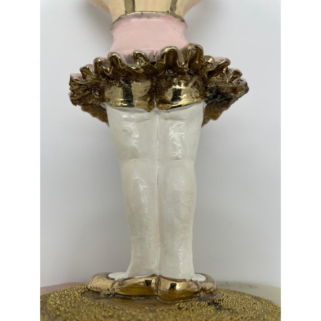 Vintage Ron Lee Ballerina Clown Sculpture on Natural Onyx Base, Signed 1984 For Sale - Image 10 of 12