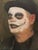 Day of the Dead Man by Stephanie Deshpande | Oil on panel Portrait of a man with skull makeup. For Sale