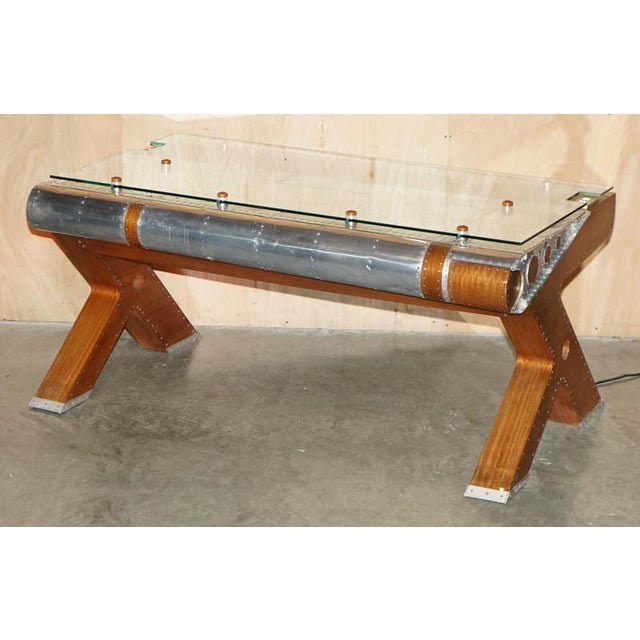 Industrial T-28 A Trojan Aeroplane Wing Aviator Desk by Giancarlo De Astis For Sale - Image 3 of 18