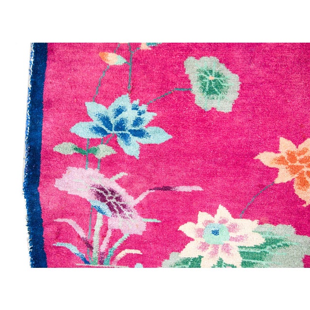 Early 20th Century Oval Chinese Art Deco Rug For Sale - Image 9 of 13