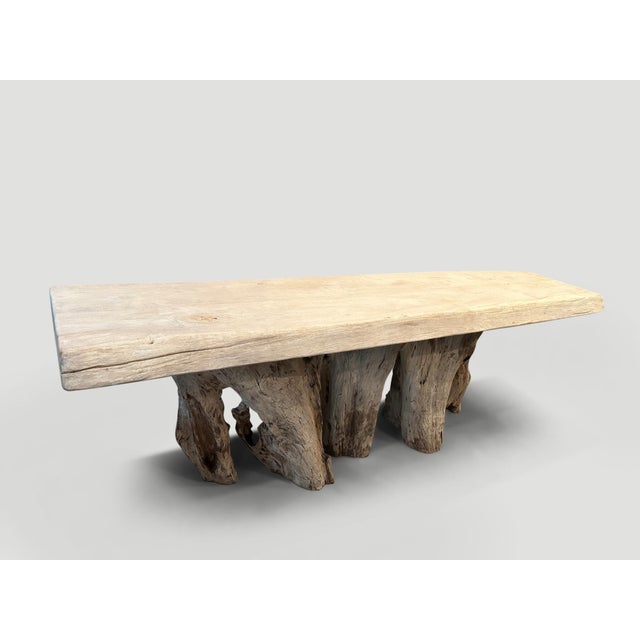 Andrianna Shamaris Monumental Organic Teak Wood Root Console Table For Sale - Image 4 of 18