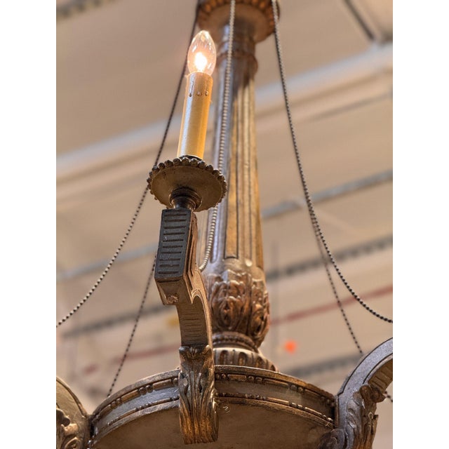 Carved and Painted Chandelier For Sale - Image 12 of 15