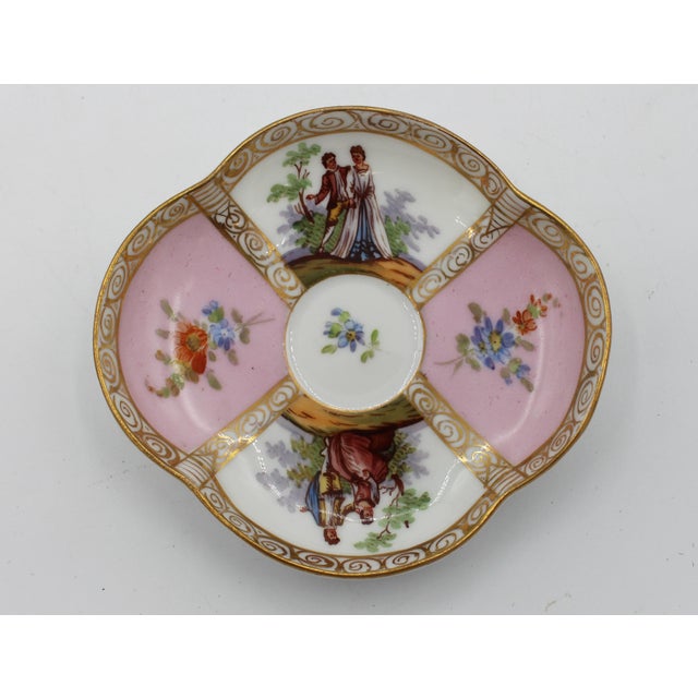 Late 19th Century Circa 1888-1916 Richard Klemm, Dresden Quatrefoil Demitasse Cup & Saucer For Sale - Image 5 of 10