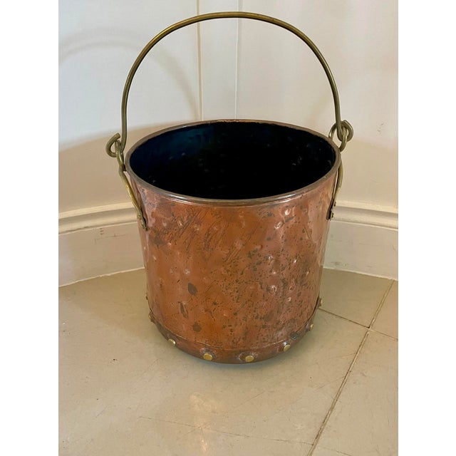 Victorian Brass and Copper Coal Bucket, 1860s For Sale - Image 6 of 6