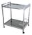 Mid-Century Italian Chrome and Glass Two Tier Rolling Bar Cart, 1970s For Sale