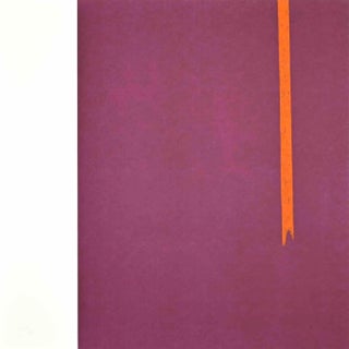 Eleni Zerva, Green Cosmos, Dark Violet, Lithograph, 1971 For Sale