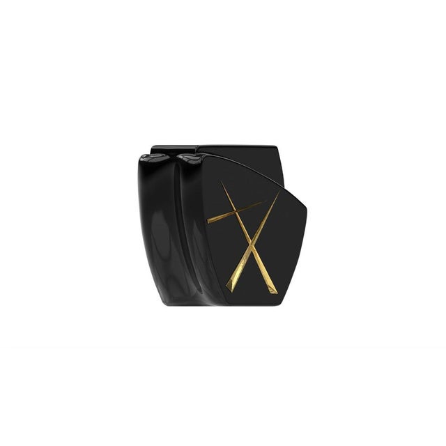 Agostina Line 1 Black Diamond/Gold Side Table from Eje-Design For Sale - Image 4 of 11