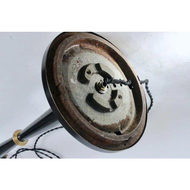 1960s Tall Gerald Thurston for Lightolier Black & Brass Table Lamp For Sale - Image 11 of 13