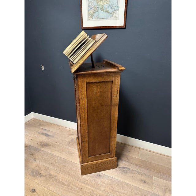 Vintage File Cabinet in Oak, 1920s For Sale - Image 4 of 13