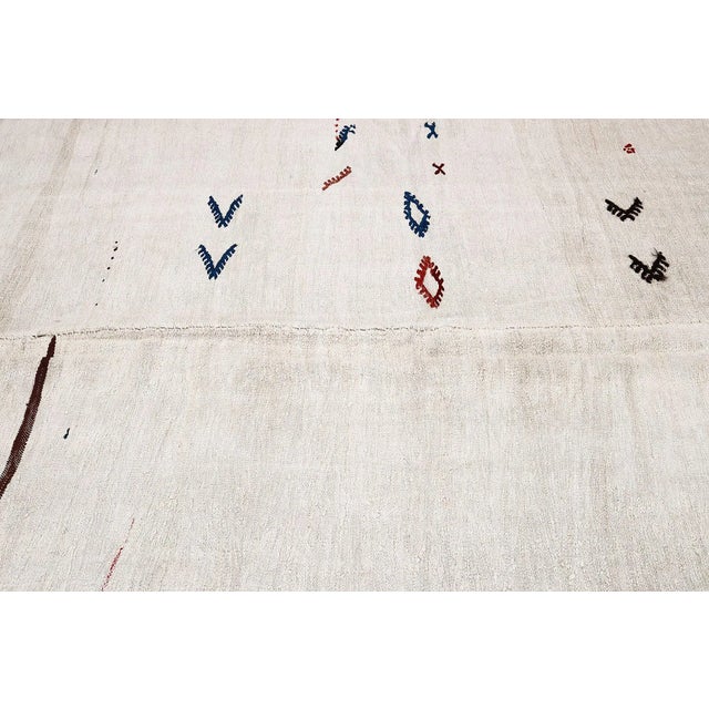 Mid 20th Century Large Vintage Hemp Kilim Rug For Sale - Image 4 of 7