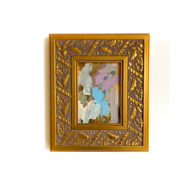 "Partly Cloudy" Set of 2 Framed Mini Paintings by Jessalin Beutler For Sale In Seattle - Image 6 of 7