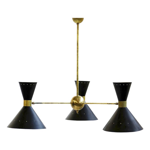 Mid-Century Italian Pendant in Brass, 1960s For Sale