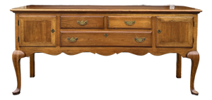 Vintage Statton Queen Anne Solid Cherry 3 Drawer Locking Sideboard or Buffet