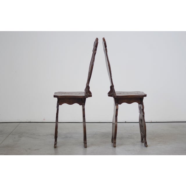 Brown Set of Late 19th Century Hand-Carved Chairs Ornate Craftsmanship For Sale - Image 8 of 10