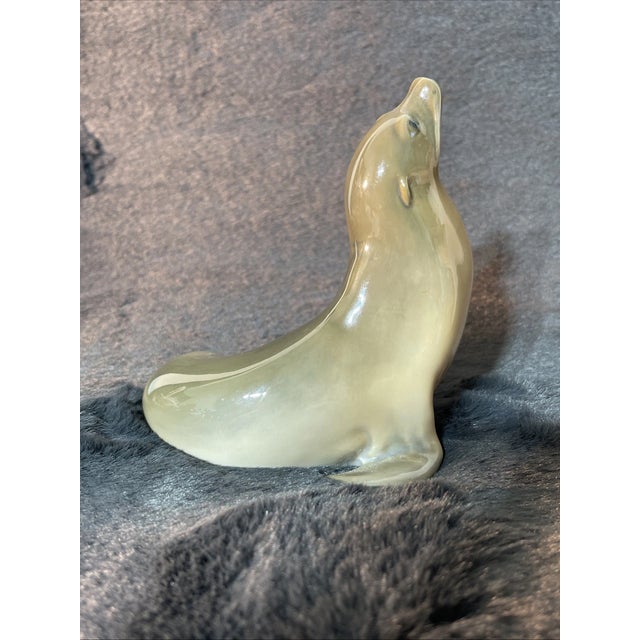 Royal Copenhagan Vintage Royal Copenhagen Denmark Porcelain Sea Lion Seal Figurine For Sale - Image 4 of 6