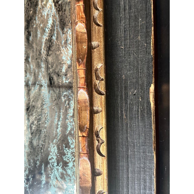 Traditional Mid-Century Nautical Mirror With Clipper Ship Artwork | Hoyne Industries / M. Bohdal | Rustic Barn Wood & Gilt Frame For Sale - Image 3 of 12