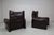 Cassina Set of Maralunga Leather Armchairs by Vico Magistretti for Cassina, 1974 For Sale - Image 4 of 18