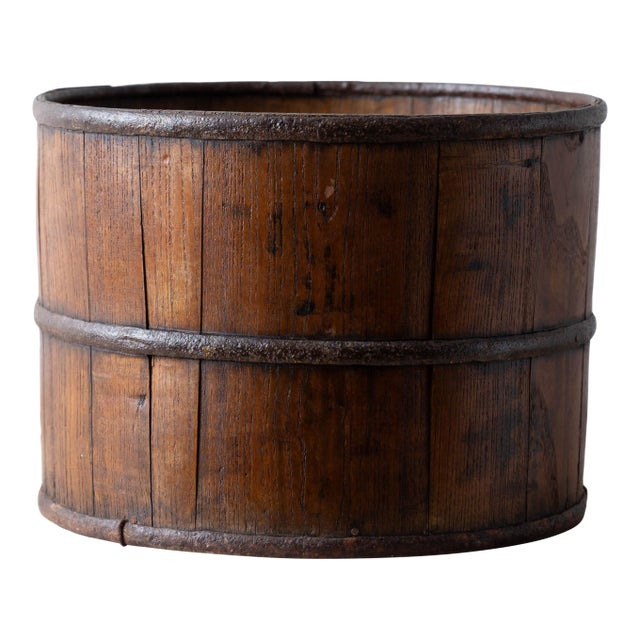 Asian Iron and Wood Bucket, 19th Century For Sale